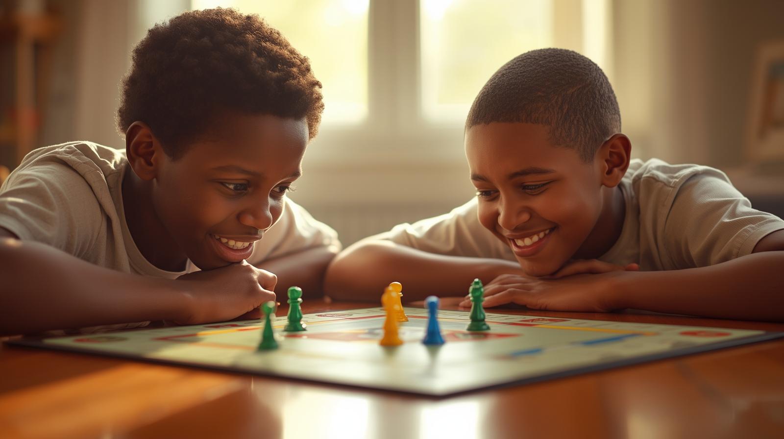 crianças jogando o jogo de tabuleiro monopoly (1)